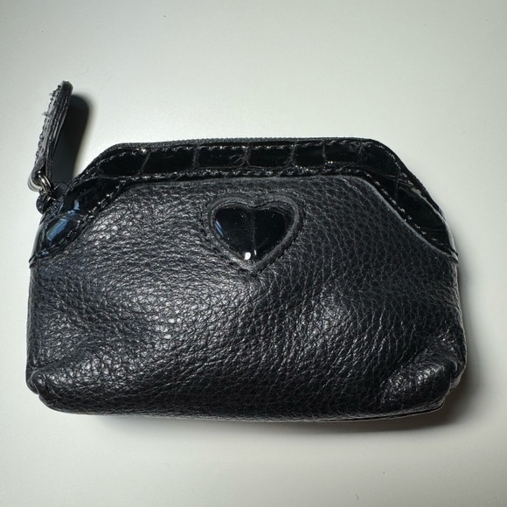 Brighton Black Leather Coin Wallet Vintage New